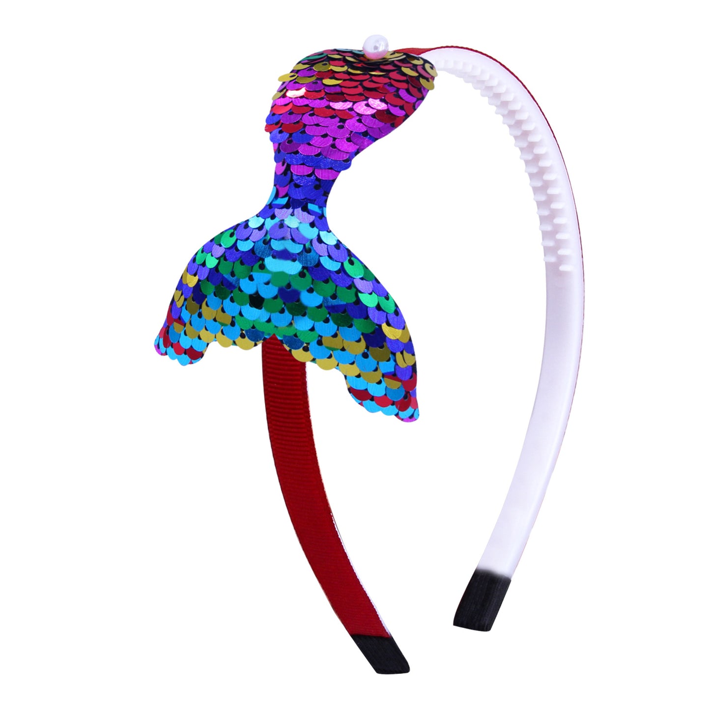 Sequined Hair Accessories Mermaid Tail Flip Fish Scale Pearl Headband Non-slip Manual Hairpin