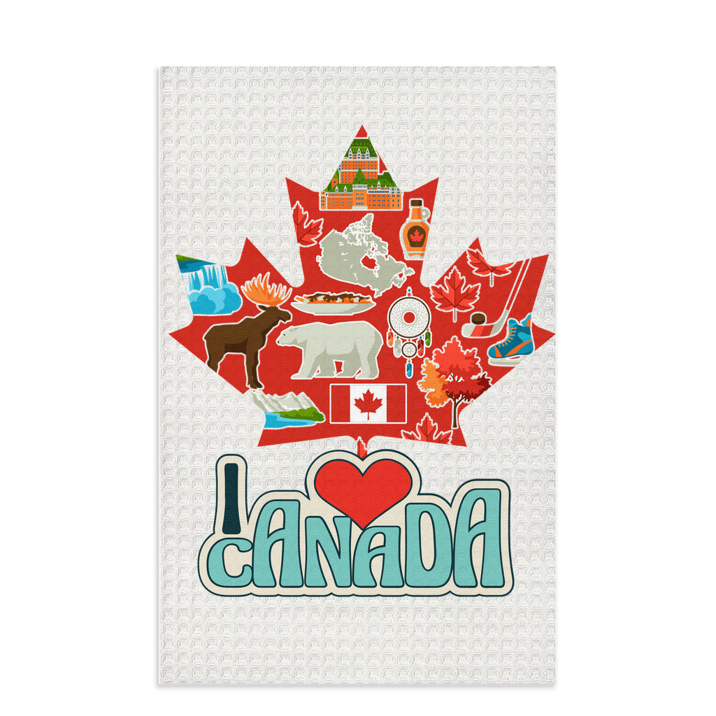 I Love Canada Dish Towels