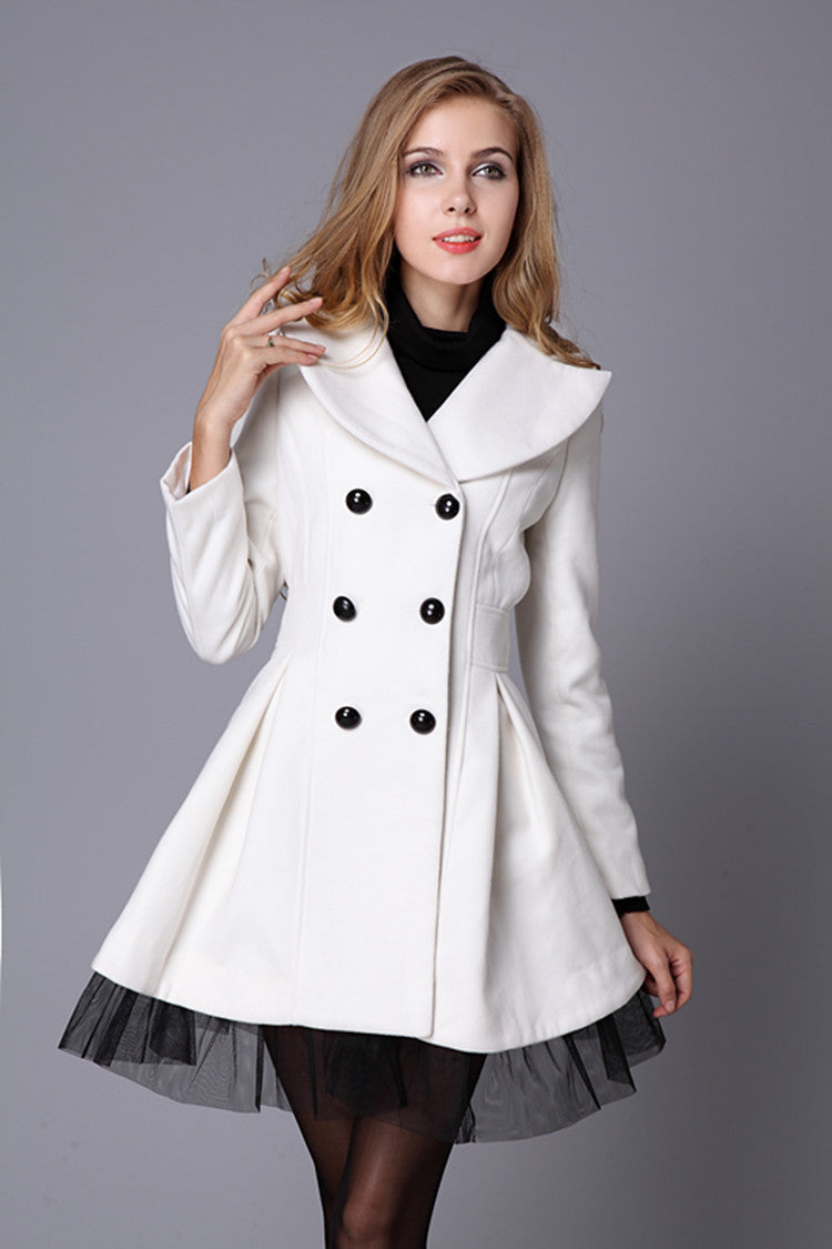Women's Mid-length Double Breasted Overcoat