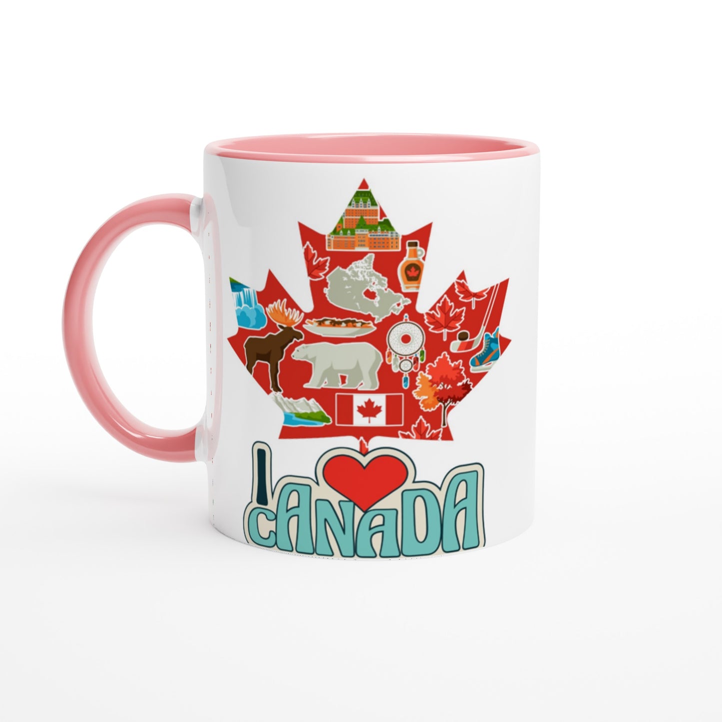 I Love Canada White 11oz Ceramic Mug with Color Inside