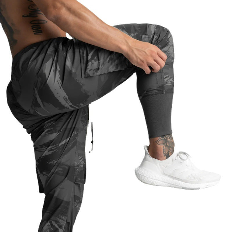 Spring Fitness Sports Men Casual Loose Thin Woven Workwear Leggings