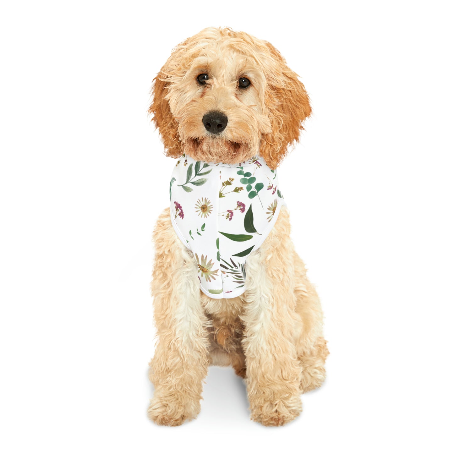 Flower and Leaf Pattern Pet Hoodie