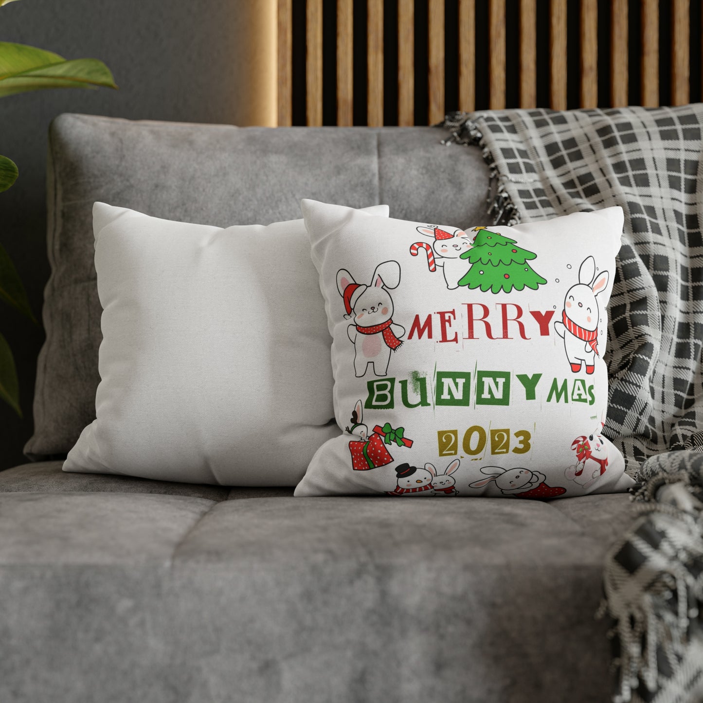 Bunnymas Spun Polyester Square Pillow Case