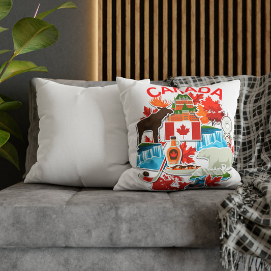 Canada Items Spun Polyester Square Pillow Case