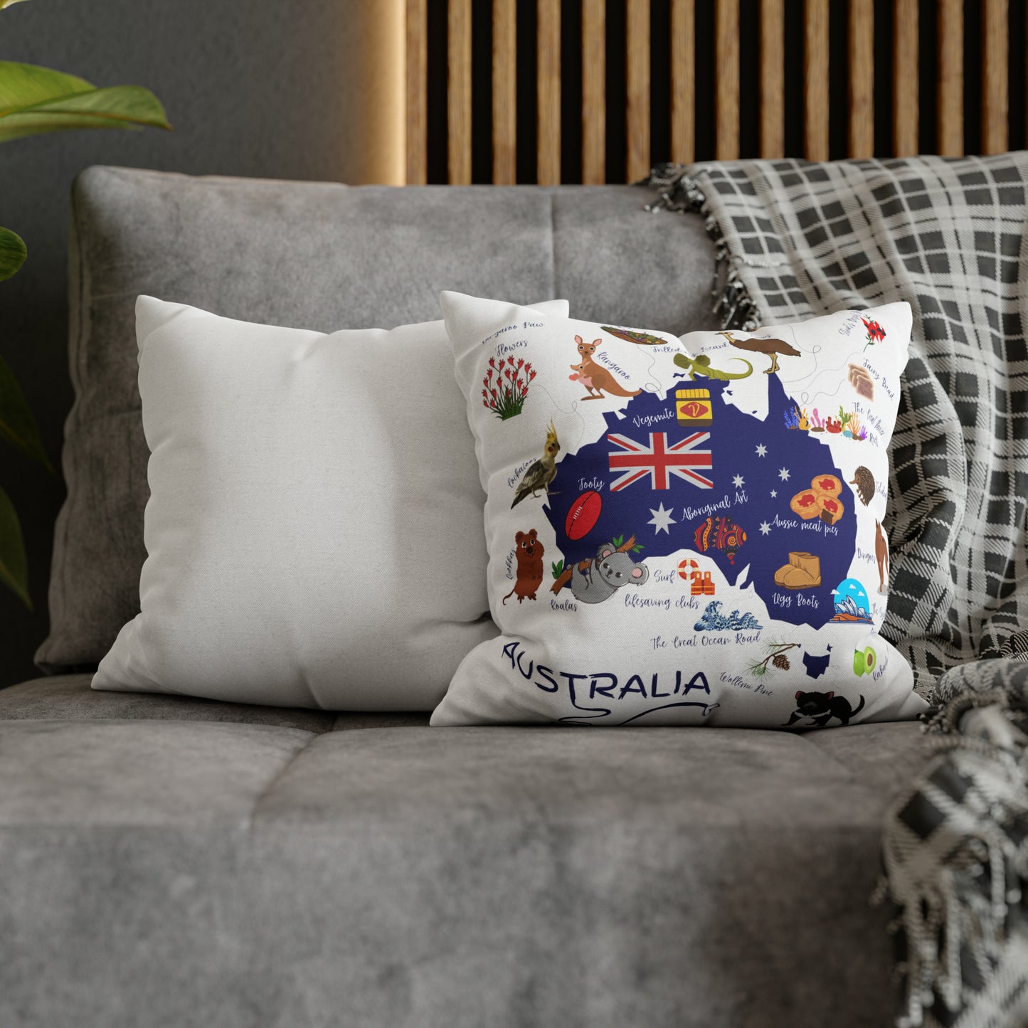 Australia Spun Polyester Square Pillow Case