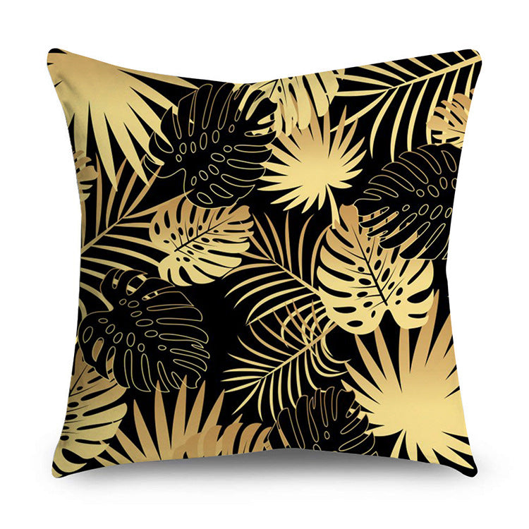 Black gold polyester pillowcase