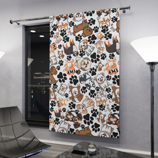 Dog Pattern Window Curtains (1 Piece)