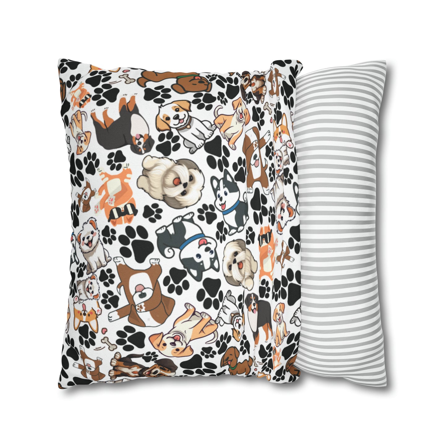 Dog Pattern Spun Polyester Square Pillow Case