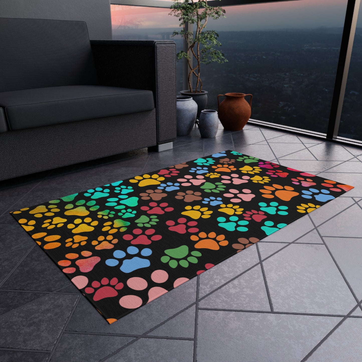 Paws Pattern Outdoor Rug