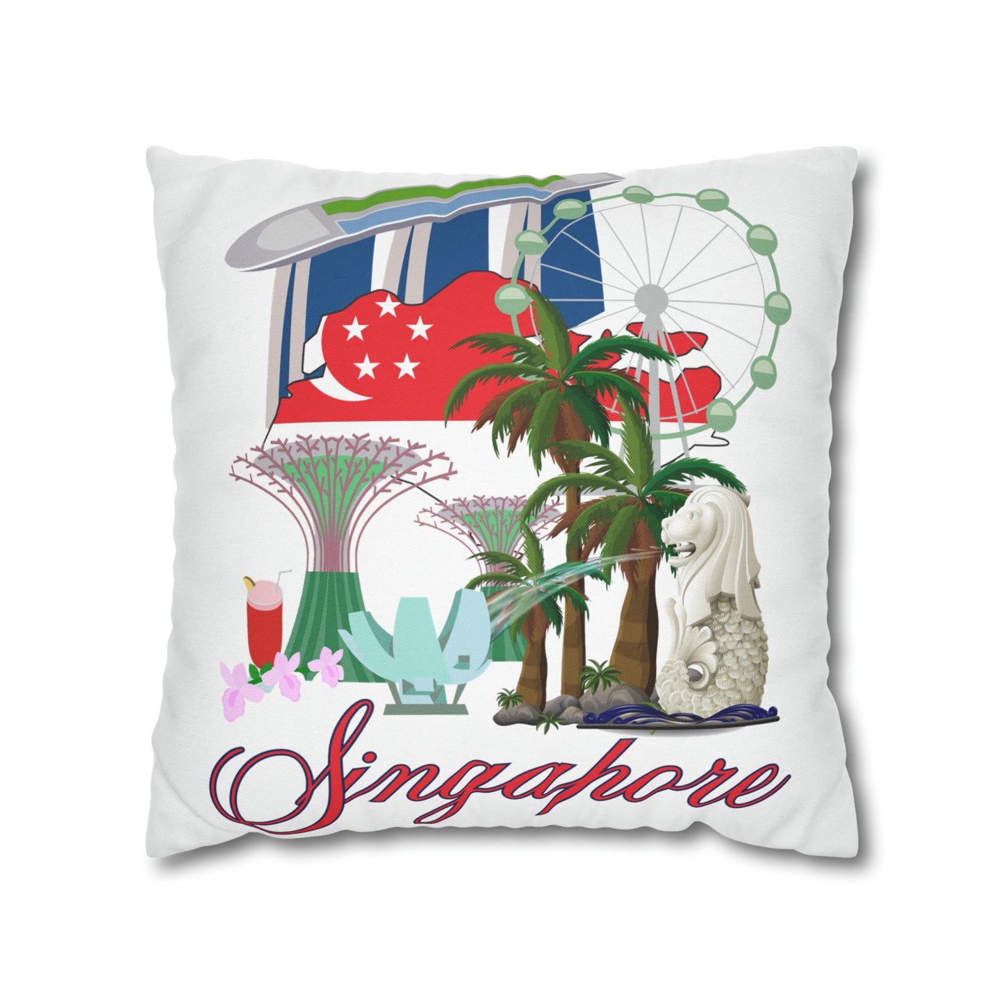 Singapore Spun Polyester Square Pillow Case