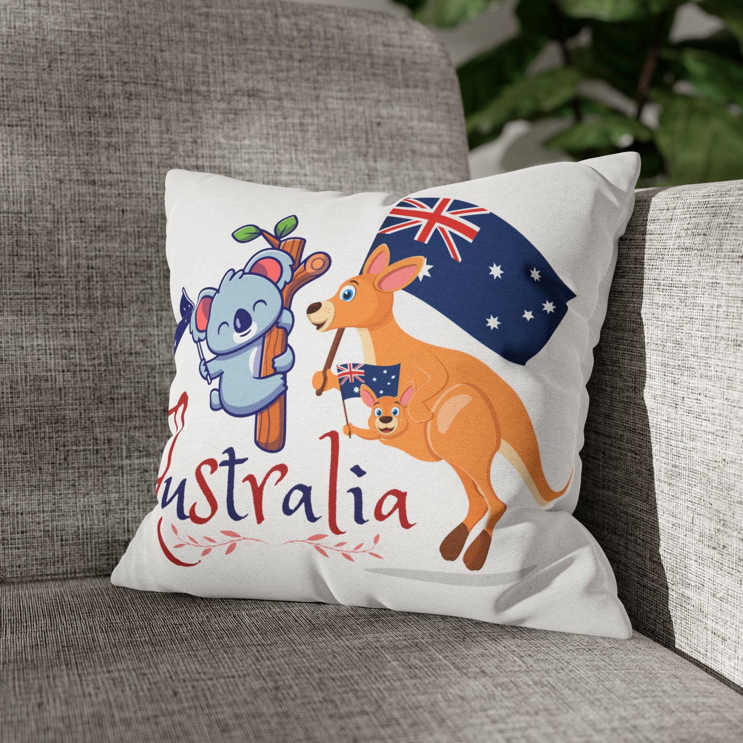 Australia Flag Spun Polyester Square Pillow Case