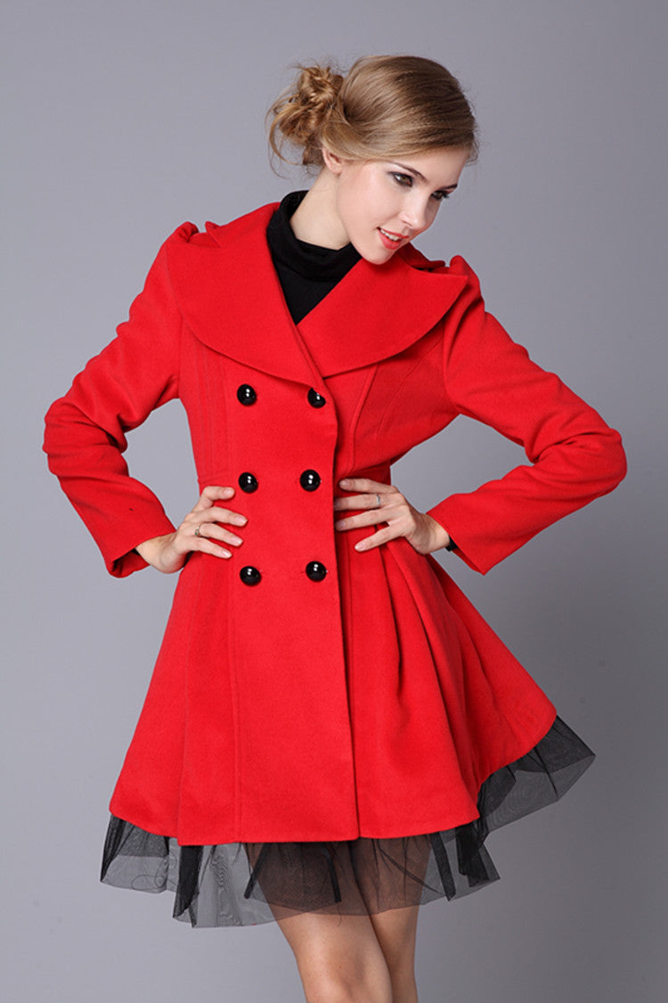 Women's Mid-length Double Breasted Overcoat