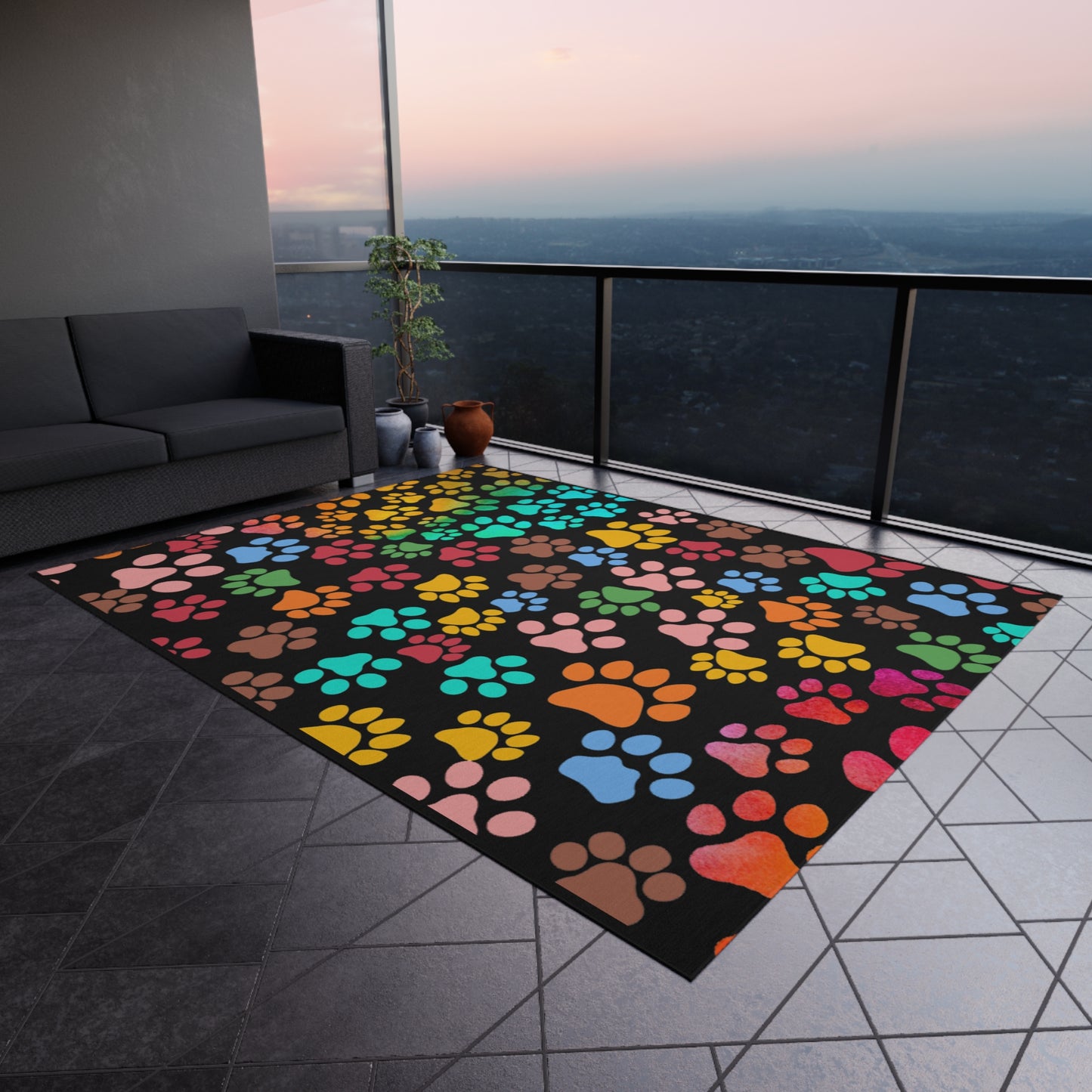 Paws Pattern Outdoor Rug