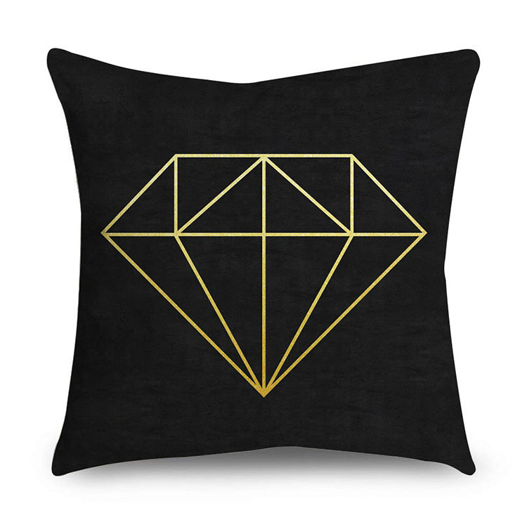 Black gold polyester pillowcase