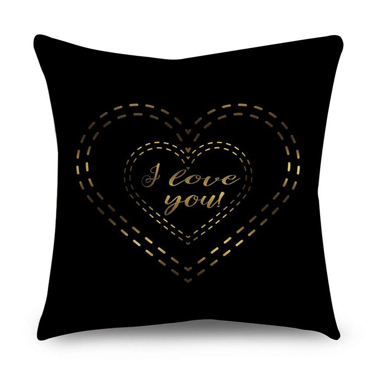 Black gold polyester pillowcase