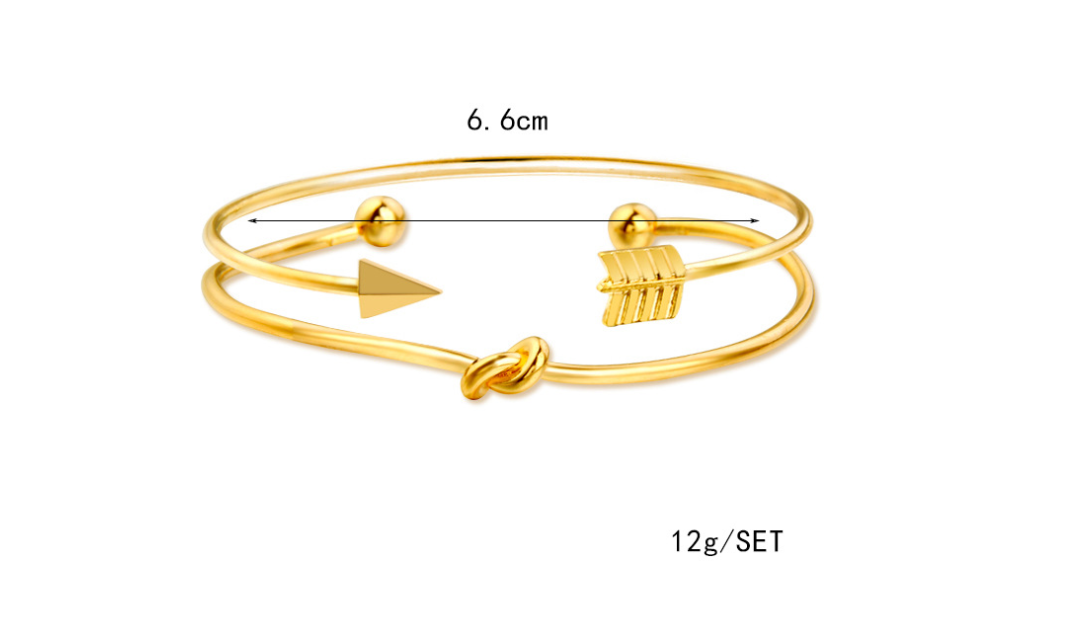 Modyle   Gold Color Crystal Wedding Bracelets Set CZ Stone Heart Bracelets Bangles For Woman