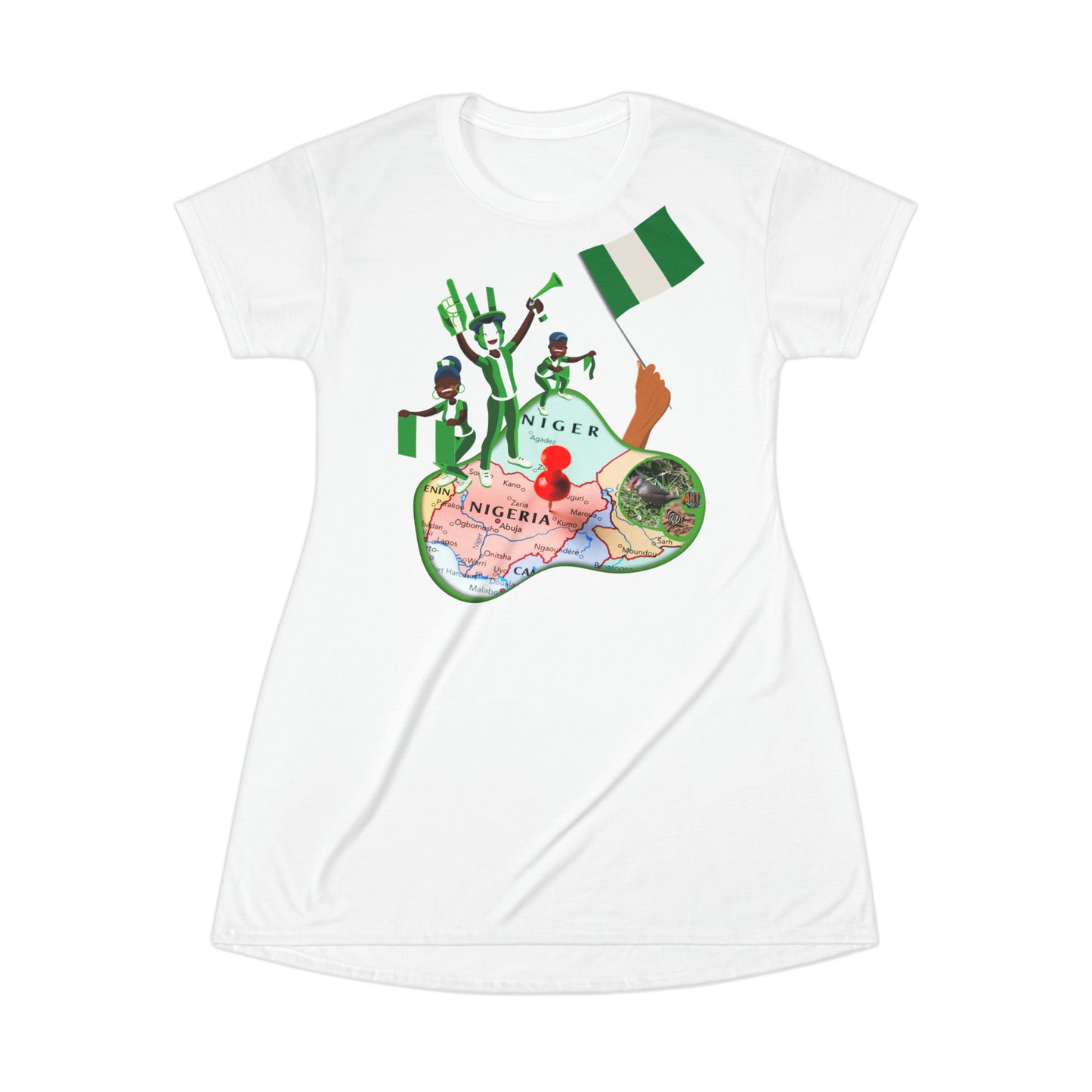 Nigeria Map T-Shirt Dress