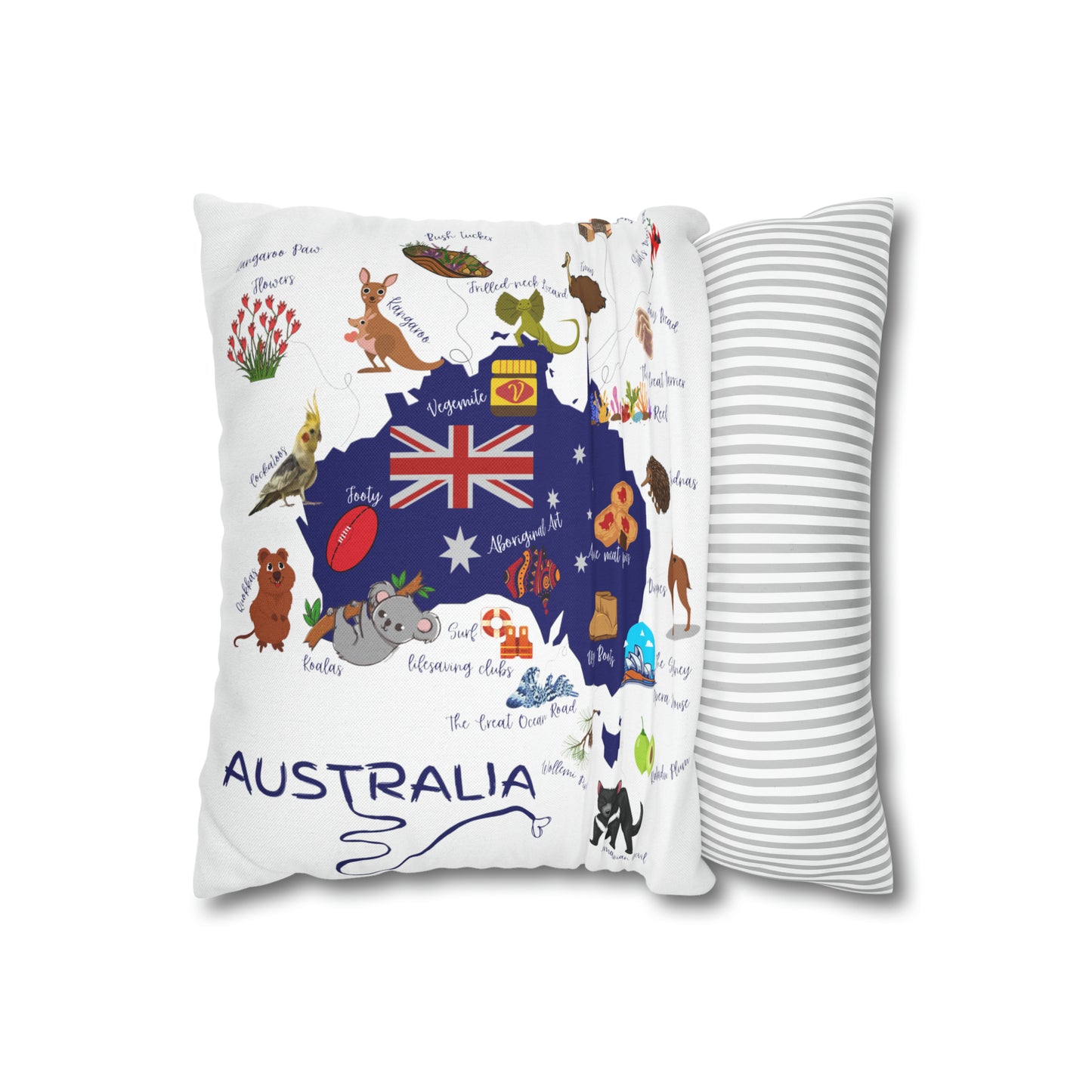 Australia Spun Polyester Square Pillow Case