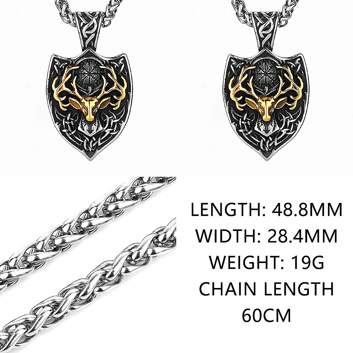 Domineering Antlers Titanium Steel Pendant Necklace