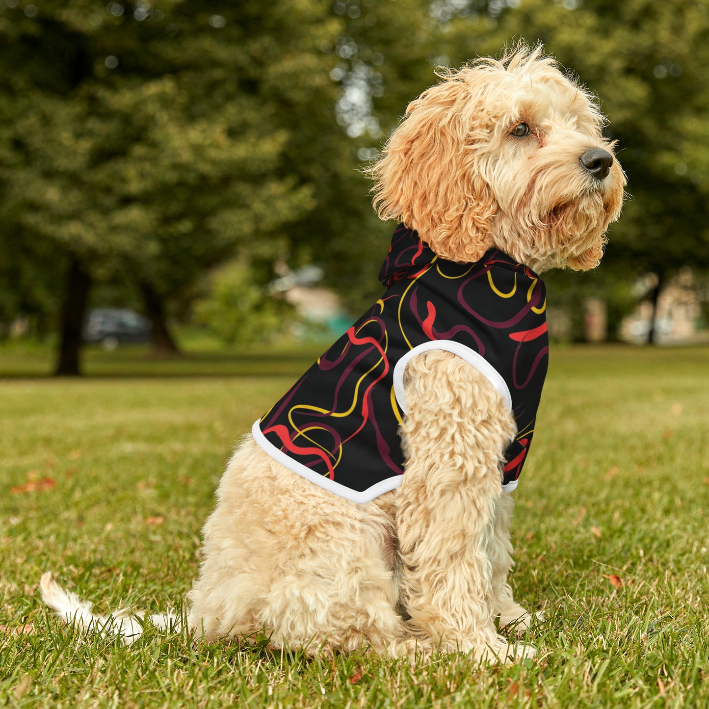 Abstract Line Pattern Pet Hoodie