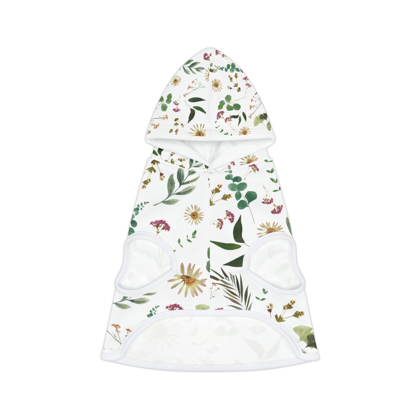 Flower and Leaf Pattern Pet Hoodie