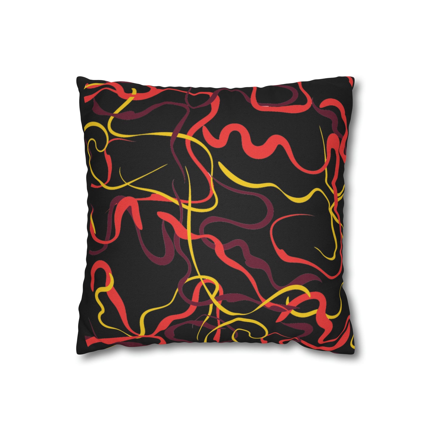 Abstract Line Pattern Spun Polyester Square Pillow Case