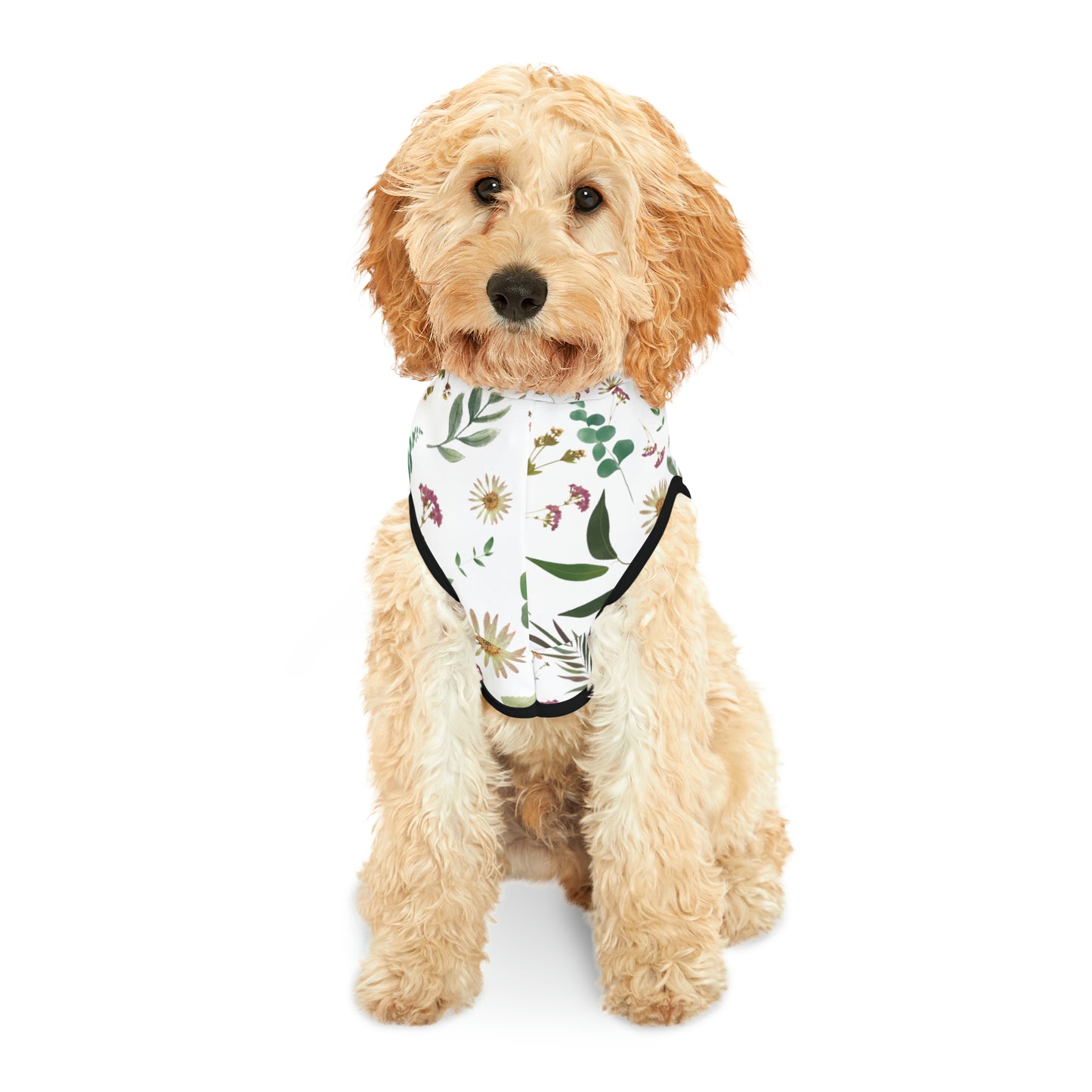 Flower and Leaf Pattern Pet Hoodie