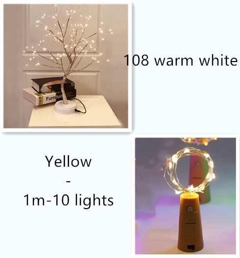 Wine Bottle Lights String 2M 20leds Christmas Decorations Copper Wire String Led Garland Lights Decor Wedding Festival Party