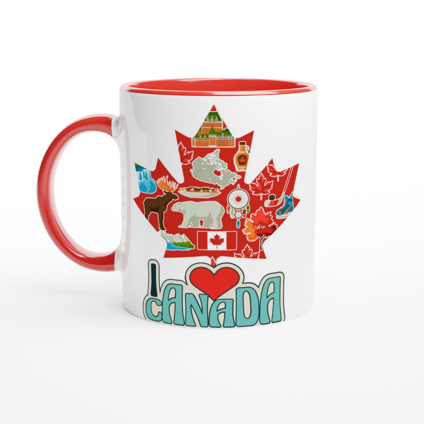 I Love Canada White 11oz Ceramic Mug with Color Inside