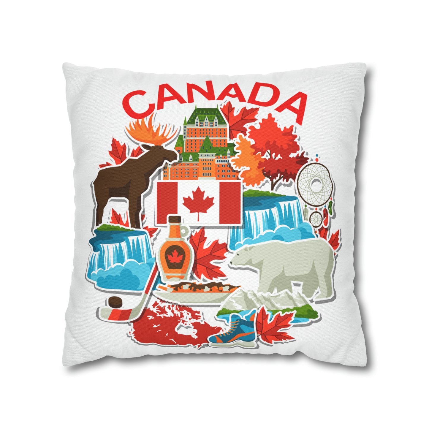 Canada Items Spun Polyester Square Pillow Case