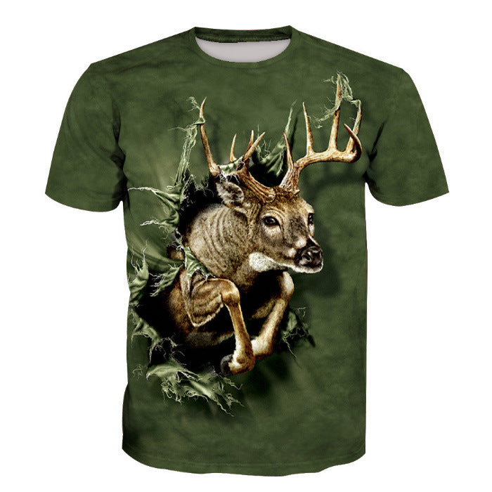 Deer digital print men's Short Sleeve T-Shirt