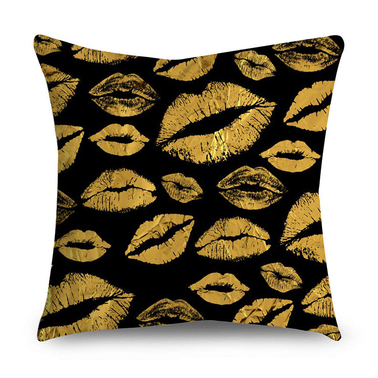 Black gold polyester pillowcase