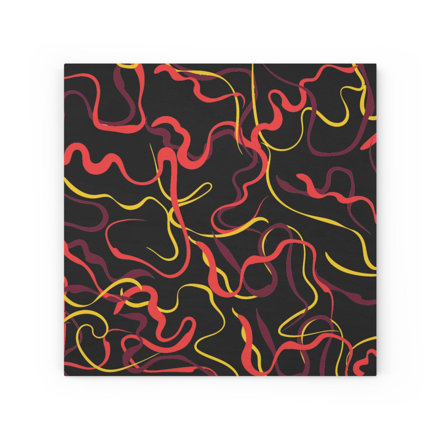 Abstract Line Pattern Wood Canvas