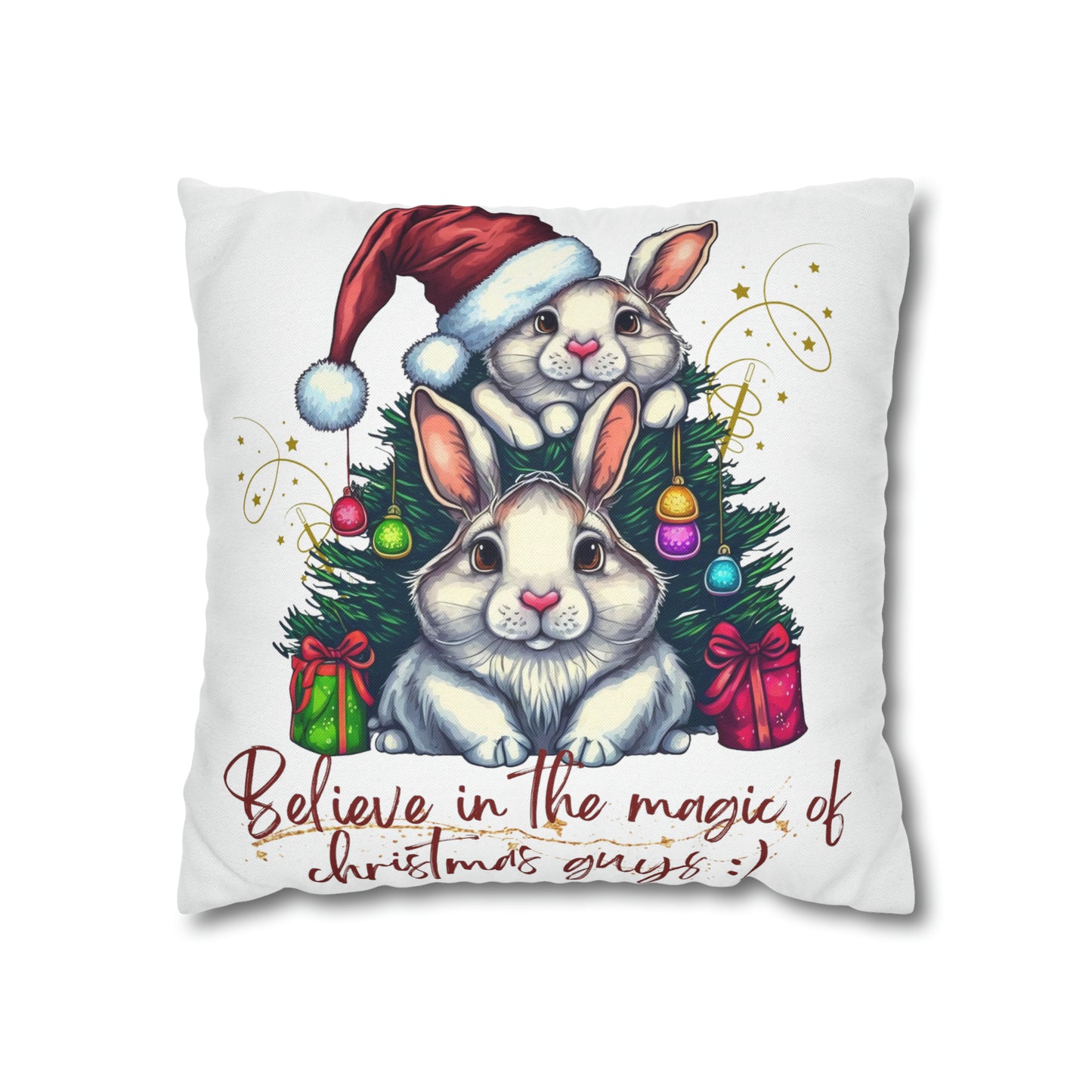 Magic Christmas Spun Polyester Square Pillow Case