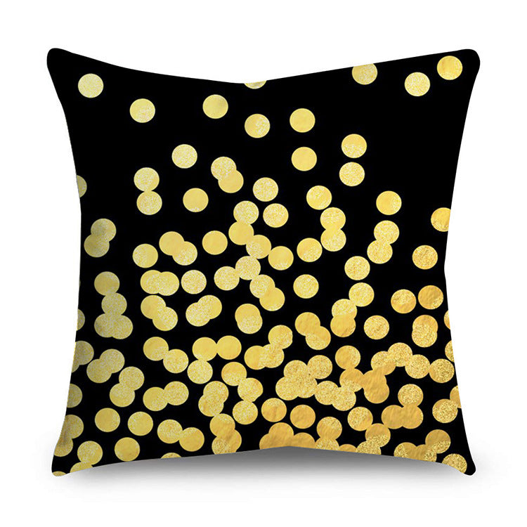 Black gold polyester pillowcase