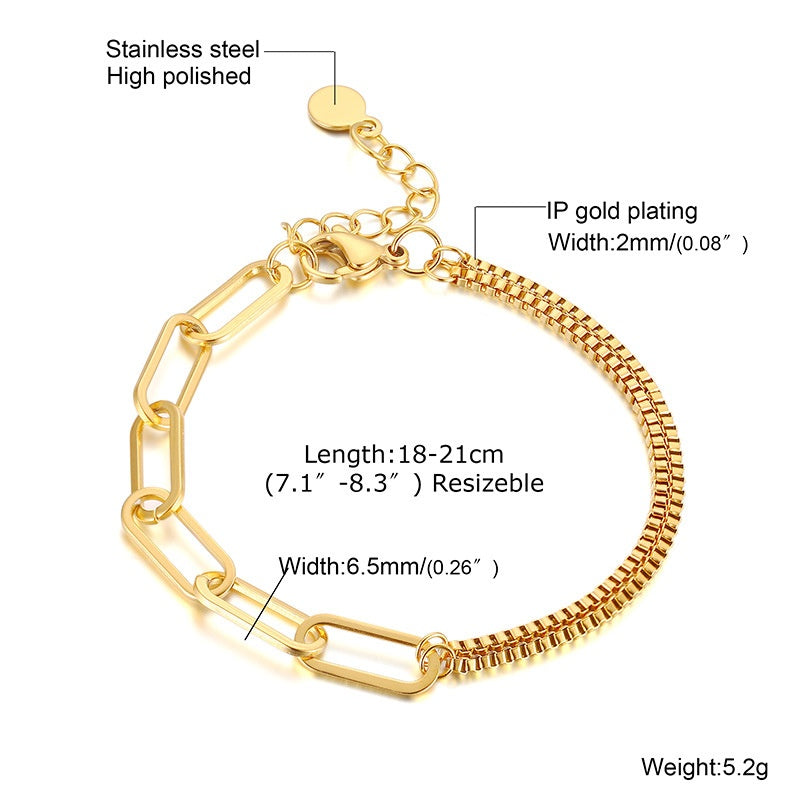 Ornament Extended Stainless Steel Bracelet Gold