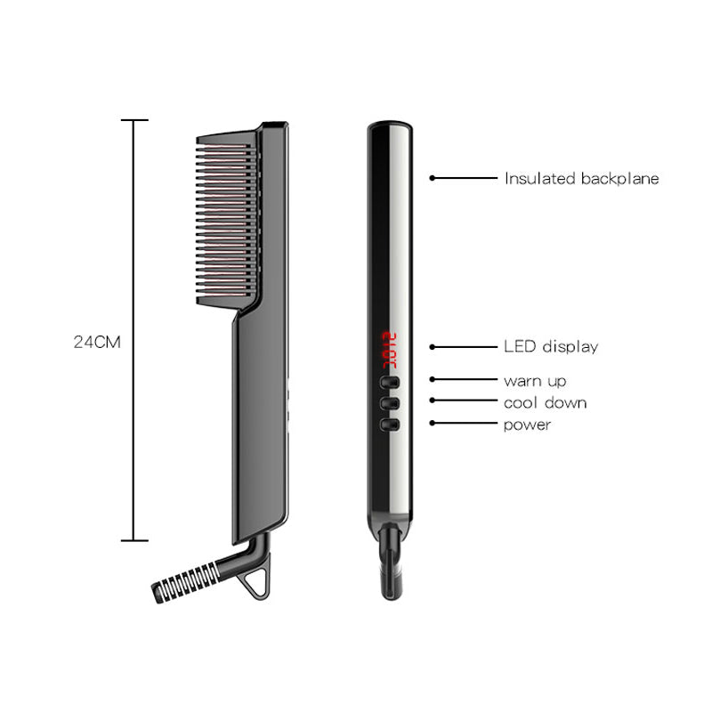 LED Display Anion Straight Hair Comb