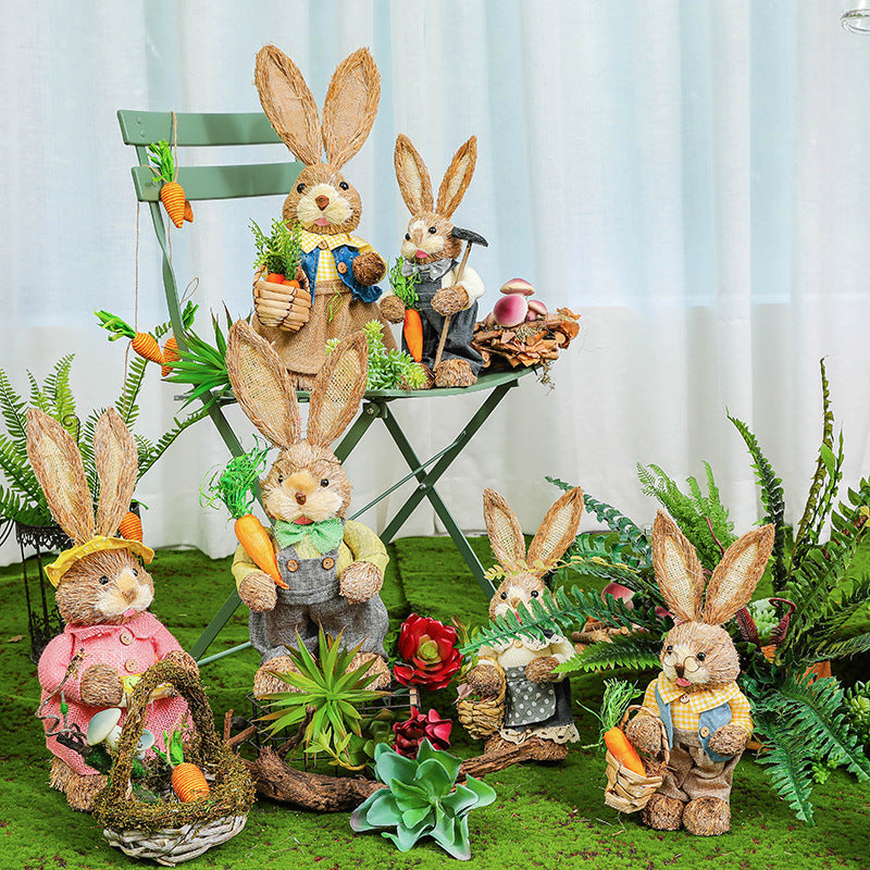 Easter Rabbit Decoration Ornaments Kindergarten Courtyard rabbit Decoration Garden Plant Corner