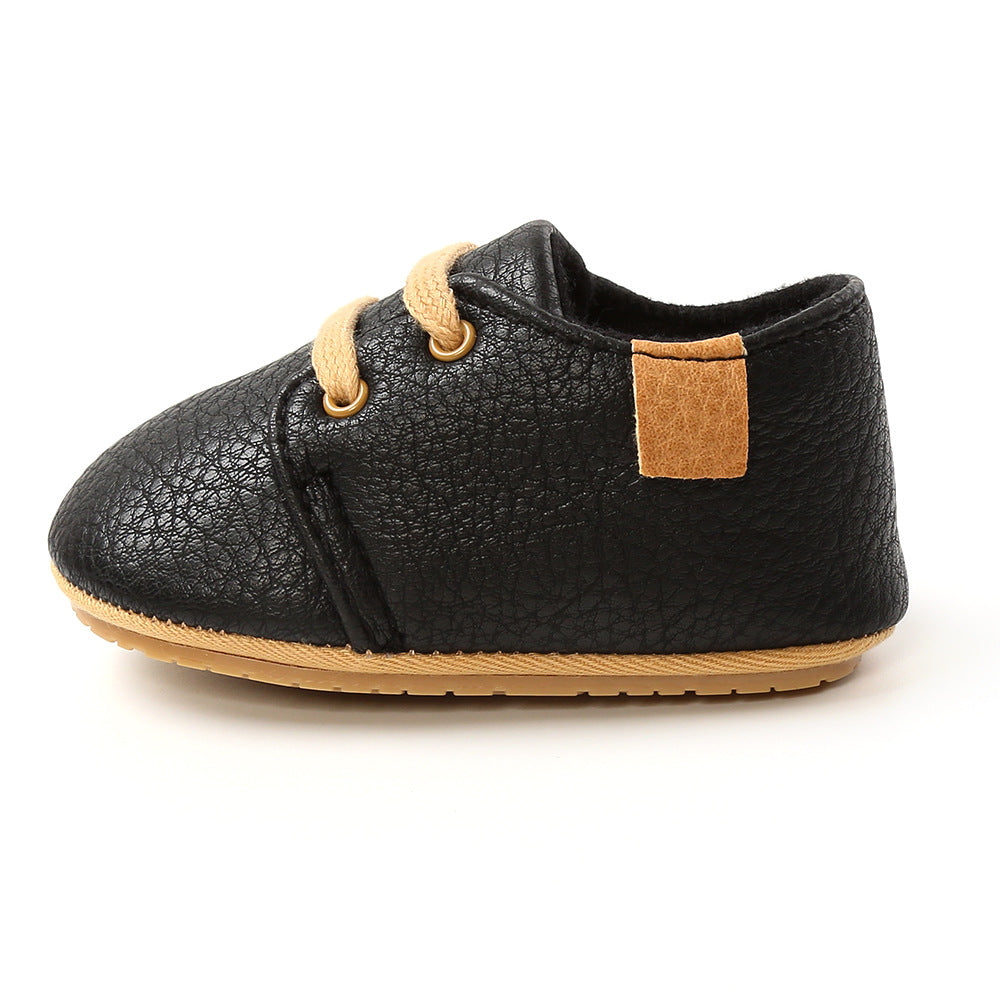 Luxury Soft Leather Baby Moccasins Shoes Newborn Rubber Sole First Walkers Boys Toddler Shoes