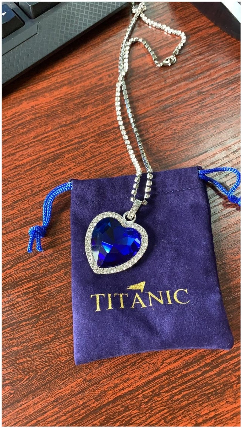 Titanic Heart Of Ocean Blue Heart Pendants Necklace Jewelry