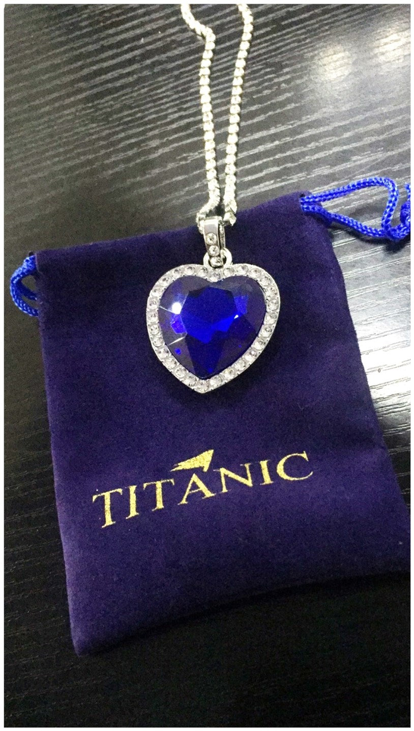 Titanic Heart Of Ocean Blue Heart Pendants Necklace Jewelry