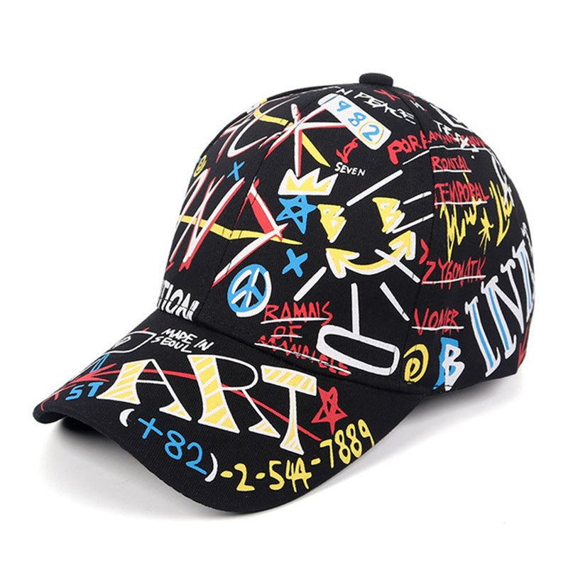 New WHAT Graffiti Baseball Cap Hip Hop Tide Hat Summer Travel Shade Caps Men Women Outdoor Sports Casual Hats Snapback Hats Gorr