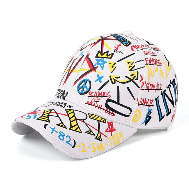 New WHAT Graffiti Baseball Cap Hip Hop Tide Hat Summer Travel Shade Caps Men Women Outdoor Sports Casual Hats Snapback Hats Gorr
