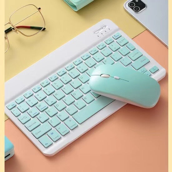 Compatible with Apple , Color Macaron Ultra-Thin Wireless Keyboard And Mouse