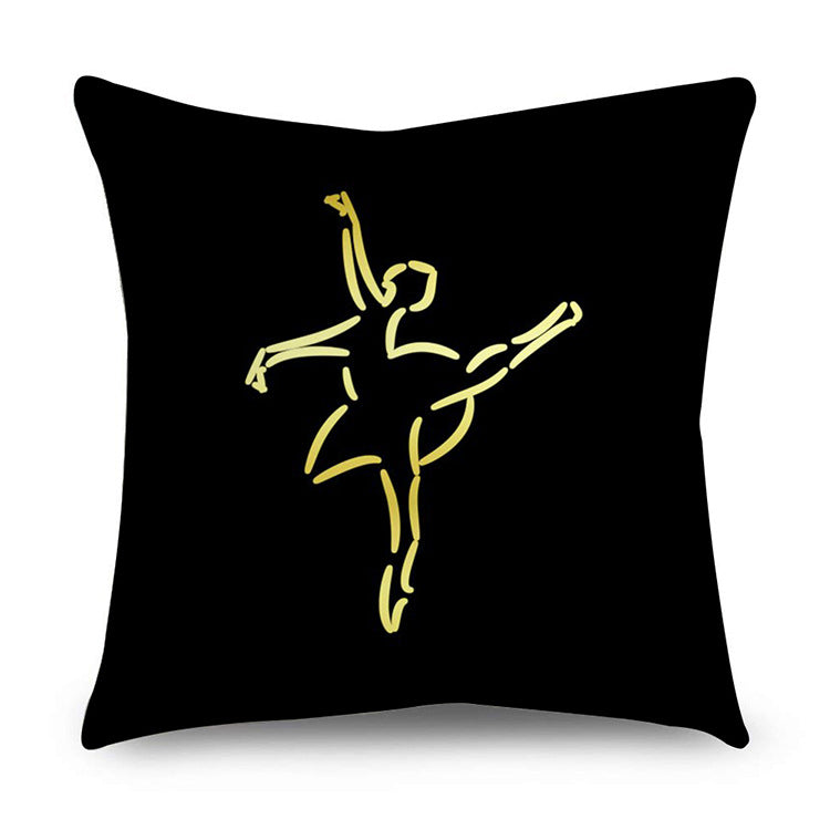Black gold polyester pillowcase