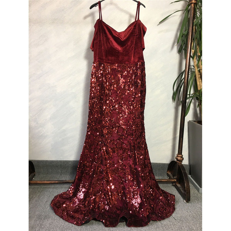 African Fashion Party Dress Sequined Sexy Evening Dresses