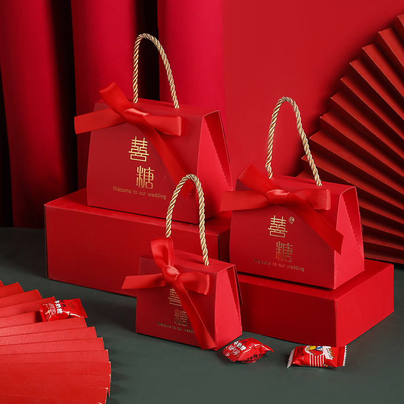 Wedding Candy Box Portable Chinese Style Wedding Candy Gift Box