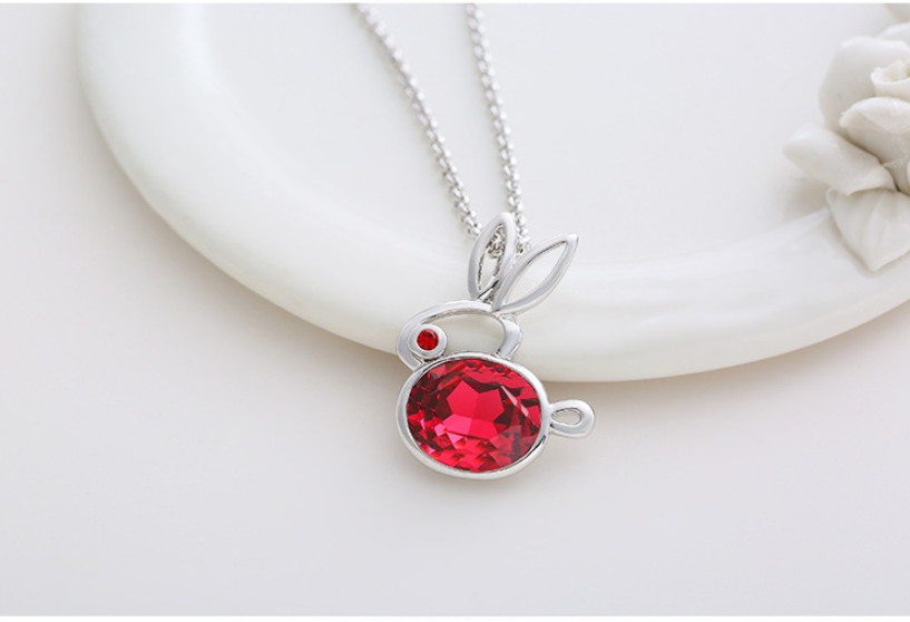 Wholesale Fashion Diamond Rabbit Necklace Stone Jewelry Multiple Pendants Necklace