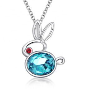 Wholesale Fashion Diamond Rabbit Necklace Stone Jewelry Multiple Pendants Necklace