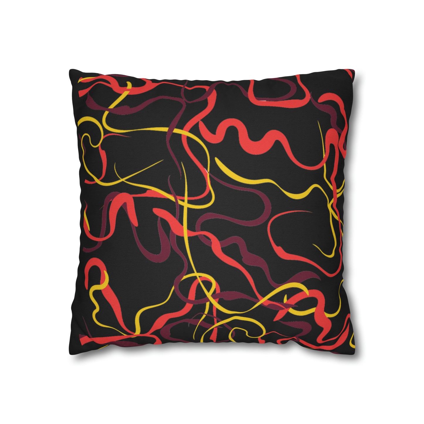 Abstract Line Pattern Spun Polyester Square Pillow Case